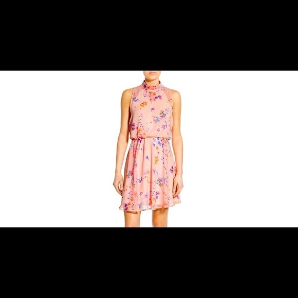 Sienna Sky - Bright Floral Pink Sleeveless Dress - Picture 1 of 14